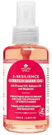 Nature Spell Stretch Mark Body Oil, Strengthens Skin Elasticity & Helps With the Appearance of Stretch Marks and Scars, Infused With Vitamin E, Vegan, 100ml