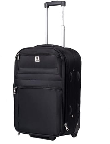 BEMON Valise Souple en Toile 65cm 2 Roues Noir
