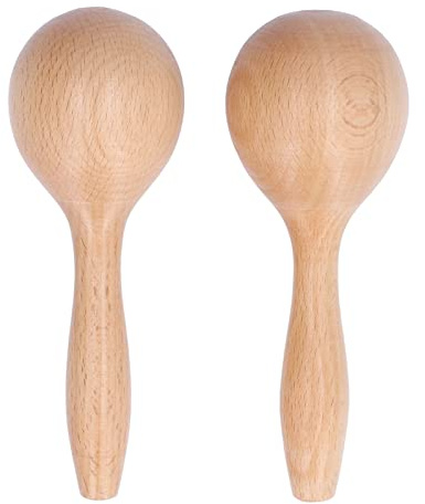 Maracas, 2pcs Beech Wood Hand Shakers, Music Shakers Instrument for Parties, Kids Music Education, Family Entertainment, Holiday Celebrations