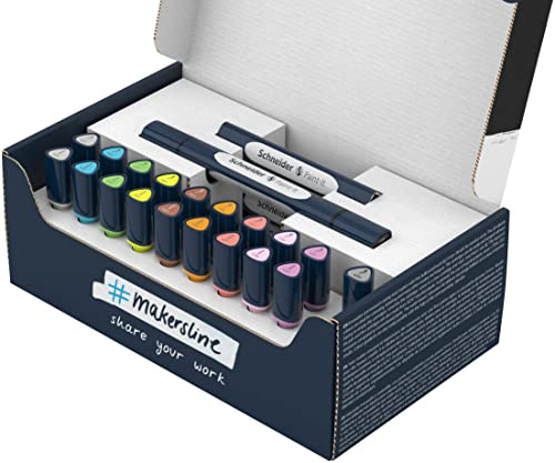 Schneider Twin Marker Paint-It 040 brush & round complete set V2-27 pieces assorted colours