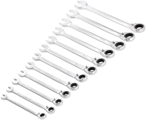 Draper 27692 HI-TORQ Metric Reversible Ratchet Combination Spanner Set (12 Piece)