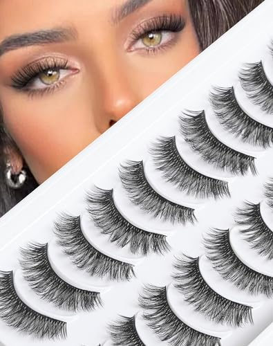 Falsche Wimpern Nerz-Katzenaugen-Wimpern volle Volumen-Wimpern künstliche Wimper Glam-Look 3D-Faux-Nerzwimpern Packung mit 10 Paaren D-M03