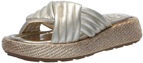 Vince Camuto Women's Luesda Quilted Slide Sandal, Light Gold, 8.5 M
