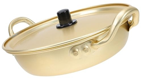 BESTonZON Korean Ramen Topf Aus Gelbem Aluminium Mit Deckel Leichter Stapelbarer Nudelkochtopf Für Induktionsherde Für Instantgerichte Suppen Und Camping