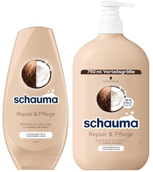 Schauma Schwarzkopf Farbschutz-Shampoo Color Glanz (1x 750 ml), Haarshampoo pflegt coloriertes, getöntes oder gesträhntes Haar & Spülung (1x 250 ml) mit Granatapfel-Extrakt