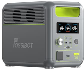 FOSSiBOT F1200 Station électrique portable 1024Wh, Générateur Solaire avec 4 Prises Secteur de 1200W (Surtension de 2400W) pour en Extérieur Voyage, Camping avec un Véhicule de Loisirs