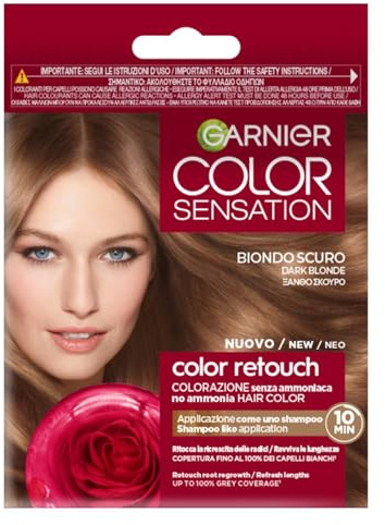 Garnier Color Sensation Retouch Ritocco für die Haaransatz-Nachfärbung ohne Ammoniak in nur 10 Minuten (Dunkelblond, 1 Einheit)