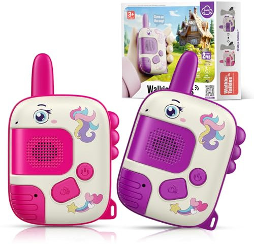 Wootoyz Einhorn Geschenk für Mädchen, Walkie Talkie Kinder Weihnachten Geschenke Mädchen 3 4 5 6 7 8 Jahre Spielzeug ab 3-8 Jahre Mädchen Einhorn Spiel Walki Talki Spiele 3-8 Jahre Mädchen