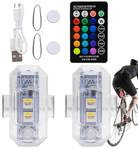 Luci lampeggianti wireless,Luci lampeggianti a LED wireless - Luce LED impermeabile per moto - Luci lampeggianti con telecomando per auto e moto, luce RGB di avvertimento veicolo impermeabile
