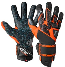 Reusch Attrakt Fusion Carbon 3D griffige Torwarthandschuhe Herren und Frauen FuÃŸballhandschuhe für Erwachsene geeignet für alle Wetterbedingungen und Spielfeldoberflächen, schwarz-orange, 10