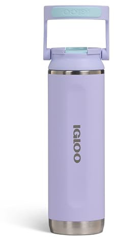 IGLOO Borraccia Termica Sipper 20 – Bottiglia in acciaio inox da 570 ml, isolata e a prova di perdite, adatta per bevande gassate, colore viola – Senza BPA, per bevande calde e fredde