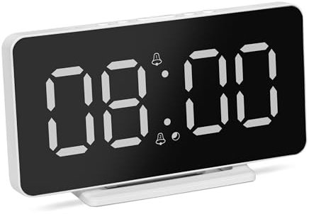 TechniSat VIOLA AC-1 - Digitaler Wecker mit 4,5 Zoll großem LCD Display (Anzeige von Uhrzeit, Datum & Temperatur, dimmbar, 2 Weckzeiten, Netzbetrieb - USB Steckernetzteil erforderlich)