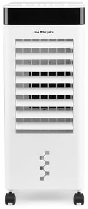 Suinga Climatizador Evaporativo 6L | Purificador y Humidificador de Aire Silencioso con Filtro | 3 Velocidades y Oscilación Automática | Asa de Transporte y Ruedas | Potencia 65W