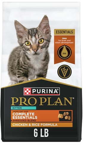 Purina Pro Plan Kitten Dry Food Complete Essentials Shredded Blend Chicken and Rice Formula - 6 lb. Bag