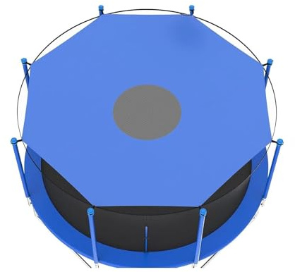 Waterproof Trampoline Sunshade Cover - Foldable Canopy Awning for 10ft, 12ft, 14ft Trampolines - Outdoor Playground Shade Protection (12ft)