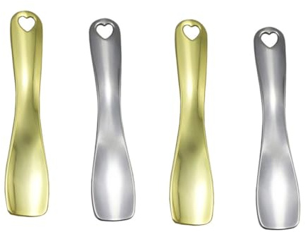 Healvian 4pezzi Cucchiaio Per Crema Contorno Occhi in Lega Di Zinco Cucchiaio Per Crema Viso Per Maschera Viso Per Trucco Strumento Di Bellezza Da Salone