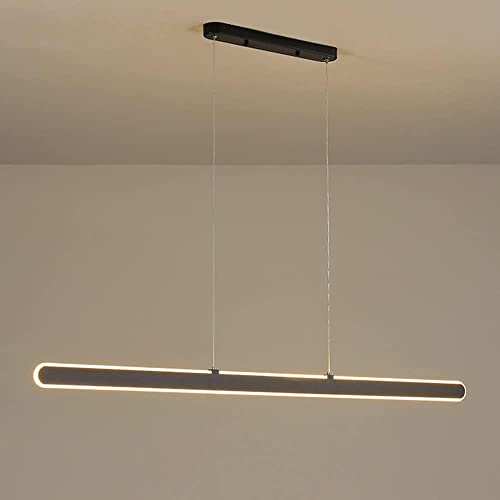 ksxnkhk Lámpara Colgante LED Minimalista de Tira Larga, lámpara de Techo con 3 Modos de Color, luminarias lineales suspendidas.