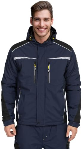 BWOLF DAYTONA ICE - Giacca da lavoro da uomo, in softshell, riflettente, da lavoro da uomo, Blu, 3XL