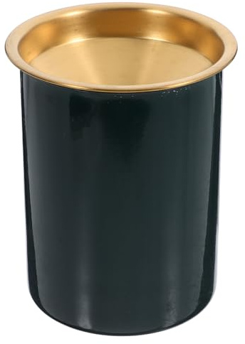 Posacenere per auto in acciaio inox, struttura in metallo e anti-cenere volante, color oro smeraldo, alla moda Internet - stile famoso, ideale per ufficio e uso aziendale, dimensioni 7,5 x 11 cm