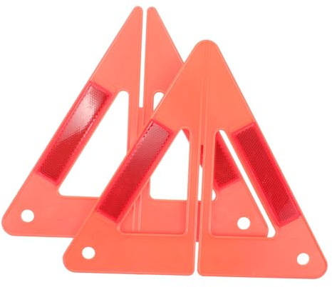 DECORNIJIA Triángulo de Seguridad Reflectante para Coche de Señal de Advertencia de Plástico Resistente para Emergencias Carretera Portátil y Fácil de Instalar Kit de Seguridad Vial