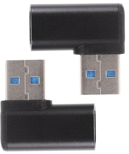 DECORNIJIA 2 Piezas Adaptador USB Ángulo Recto Grados Convertidor USB Tipo C Hembra Carga Rápida y Transferencia Datos para Teléfonos y Tablets Pack
