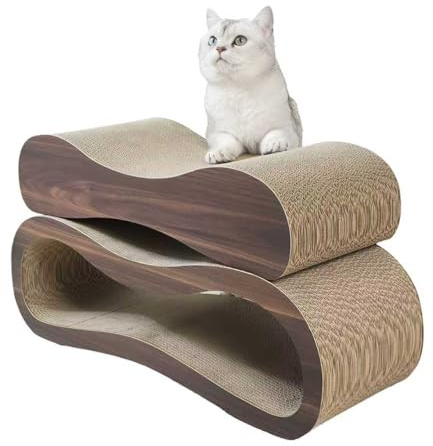 Katzenkratzbrett XXL 2-in-1 – Wendbare Kratzpappe aus Robuster Wellpappe für große Katzen (70×24×22.5cm) | Katzenlounge & Liegebrett als Möbelschutz | Hochwertiges Kratzmöbel für Indoor-Katzen