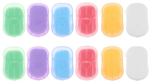 PACKOVE 12 Cajas de Hojas de Jabón de Viaje Portátiles, Láminas de Jabón Desechables para Lavado de Manos, Fragancias Variadas (Rosa, Jazmín, Lavanda, Leche, Artemisa, Naranja), Ideales