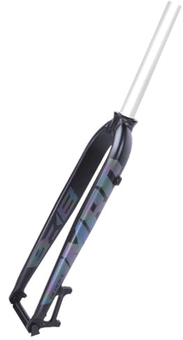WIQUYBML Fourche Rigide pour VTT 26, 27,5 29, Alliage d'aluminium, Tube Droit 1-1/8, Frein à Disque Avant, Blocage Rapide 9 x 100 mm (Finition Mate Brillante, 26 Pouces)