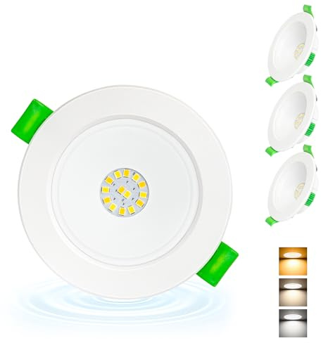 Aulaiyi Faretti LED da Incasso per Cartongesso 230V, 5W 650LM Faretto Incasso Regolabile 2700K/4000K/6000K, IP44 Faretti LED Soffitto Ultrasottili per Bagno, Foro 68-80mm, Set di 3 Bianco