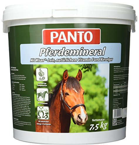PANTO Pferdemineral mit Wisan-Lein 7,5 kg – schmackhaftes Pferdefutter, reich an Mineralien, Vitaminen, Spurenelementen und Omega-3-Fettsäuren