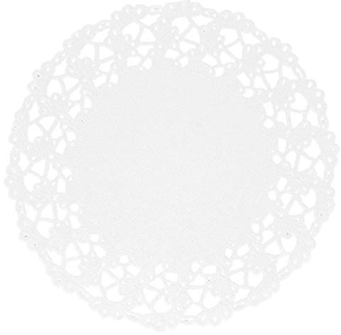 García de Pou 250 Unités - Dentelles Rondes Ajourées 54 g/m2, 11,5 cm Blanc Papier
