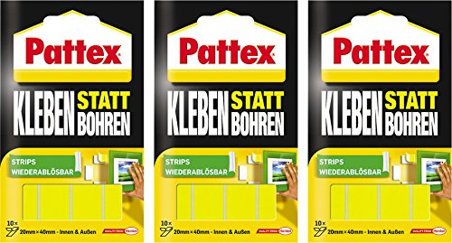 Pattex Pegamento en Lugar de taladrar/Nevera bajo de Juego, Klebe-Strips, 3 x