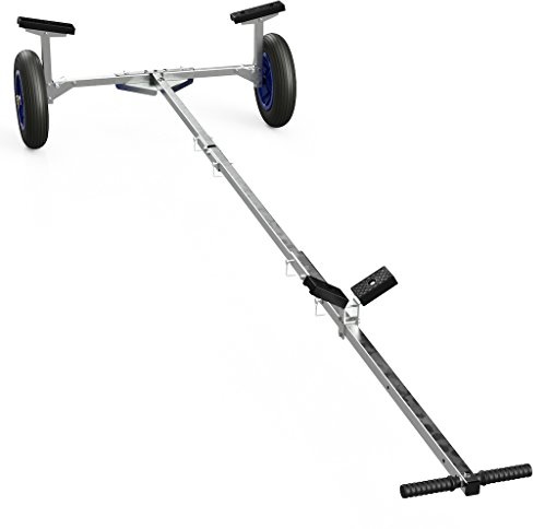 SUPROD TR350-B-LU Folding Boat Trolley Hand Trailer for Inflatable Boats, 350mm Air Diameter, Black/Blue