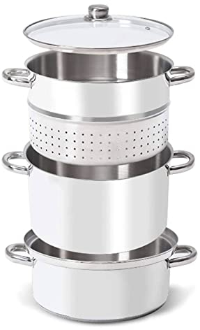 Exprimidor De Frutas Al Vapor 11Qt Vegetales Exprimidor De Vapor Multipot, 304 Acero Inoxidable Utensilios De Cocina Con Tapa, Manguera, Abrazadera, Asas De Lazo Para Hacer Jugo Gelatina, Pasta