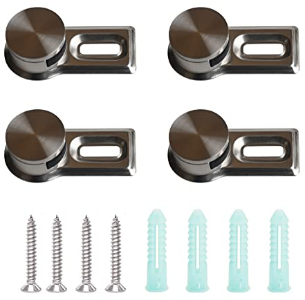 Onous 4 Stück Schwerlast Klemmhalter Abstandshalter für Glas Acrylglas Bilder Wandkunst Schraubmontage Zinklegierung Spiegelclip Spiegelhalterung inkl. 4 Edelstahlschrauben und 4 Wandankern