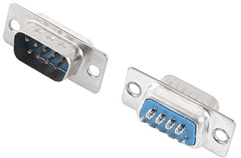 Ruilogod DB9 9-PIN 2 Hombre Hombre Género Ordenador VGA Cable Cable Adaptador 14 pares