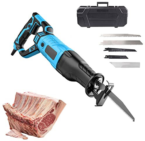ilbcavne Sierra EléCtrica para Cortar Huesos, Profesional Sierra de Carnicero para Carne 900w/1300w, Cuerpo Giratorio, Mango de Goma, MultifuncióN para Cortar Madera, Metal, PláStico(Size:1300W)