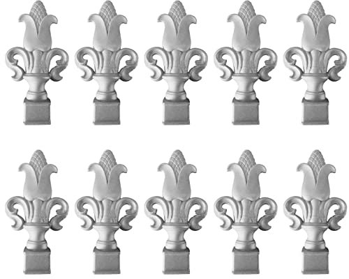 MFFIRE Lot de 10 Capuchons De Poteaux, 25X25mm Aluminium Chapeau Top Pointu Poteaux De Clôture De Jardin en Métal Décoration