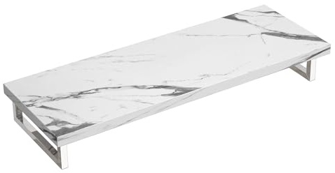 doporro Waschtischplatte 50x140cm in Weißer Marmor mit Konsolenhalterung