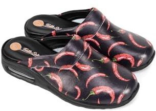Terlik Sabo Air ST1052 Leather Mens Clogs Mules Slippers Sabot Shoes, Black Paprika, EU 42, UK 8.5