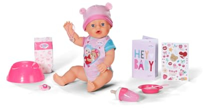 BABY born Emma, ​​Baby Doll with 10 Functions and Accessories, For Children Aged 3 and Over, Works without Batteries, 43cm Tall Doll, 836392 Zapf Creation