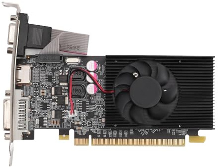 GT 710 Graphics Card, 64Bit 2GB DDR3 700/1200MHz, PCI Express 2.0 Gaming Graphics Card, HDMI DVI VGA with Cooling Fan for Windows 10 11 7 8