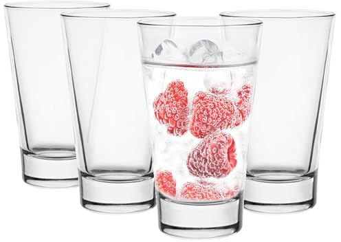 Glasmark KROSNO 1992 Juego de vasos para Latte Macchiato, 4 unidades, vasos para café, vasos para agua, vasos para café, café, vasos, aptos para lavavajillas, 4 x 300 ml