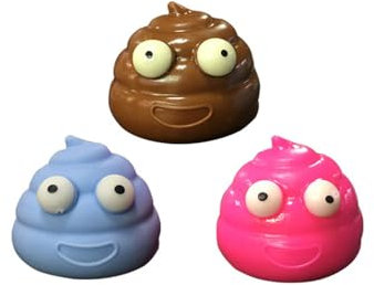 Süßes Zappel-Quetsch-Kacka-Spielzeug, Stress-Geschenke, sensorisches Stressabbau-Spielzeug in lustiger Kotform, Zappel-Witz-Streich-Spielzeug, Party-Geschenke (3er-Pack, M)