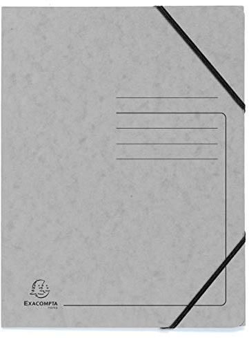 Exacompta 25 Gummizugmappen ohne Klappen bedruckt 355 g/m² grau