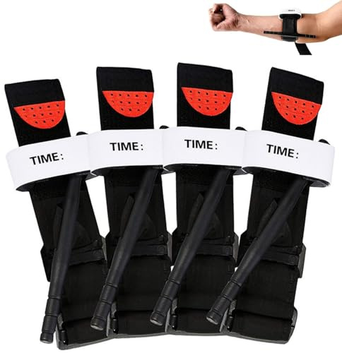 Cerkkapo 4 Stück Tourniquet,Tactical Tourniquets für Notfallblutungen | Notfall Erste Hilfe Set Outdoor,Einhändig Erste-Hilfe,Militärischer Tactical Tourniquet für Sport Camping Militär Klettern