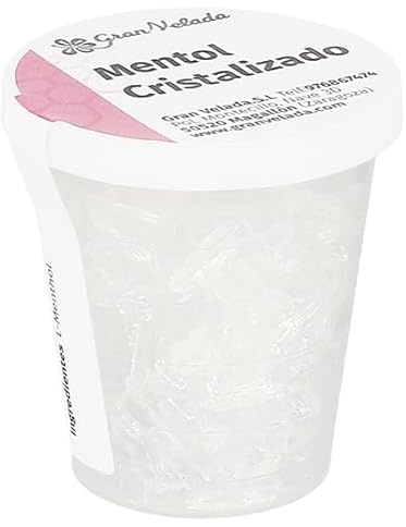 Gran Velada - Mentol Cristalizado Puro 150 cc | Cristales Refrescantes y Descongestionantes | Ideal para Geles Fríos, Cremas, Pomadas y Exfoliantes