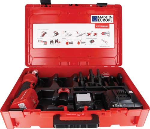 ROTHENBERGER ROMAX NANO Set Pressmaschine, 2Ah Akku Kapazität, SV Pressbacken Kontur, 15mm-22mm-86mm Arbeitsbereich Durchmesser | 1000005046 | Pressen, Presswerkzeug, intelligent und vernetzt