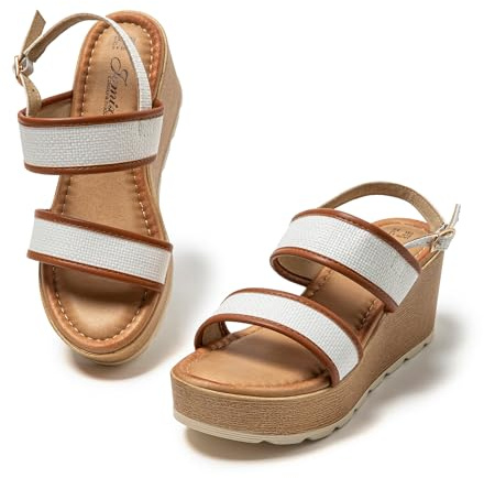 JOMIX Sandali Estive Spessi da Donna Scarpe da Spiaggia Comode e Traspiranti Tacco a Zeppa Antiscivolo e Stabile Adatto per Passeggiate Casual o Vacanze al Mare WWS250242