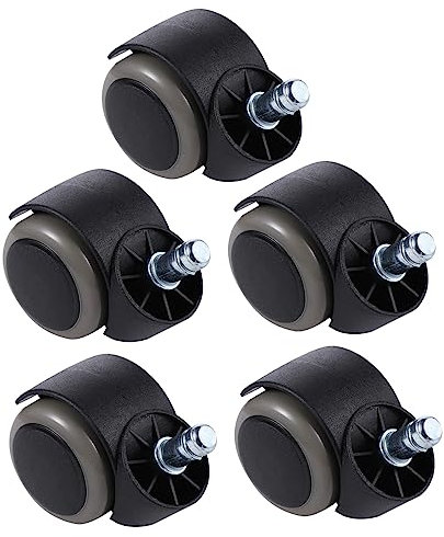 HOUDERCO 5pcs Nylon Office Chair Caster Wheels Desk Wheels for Grey Office Chairs